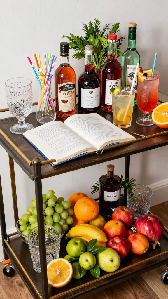 12 Basement Dry Bar Ideas for a Stylish Alcohol-Free Entertainment Area - 6. Chic Cocktail Station 1