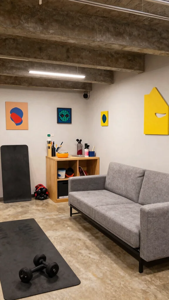 12 Basement Entertainment Room Ideas for a Fun Stylish Social Space - 12. Multi-Purpose Space 1