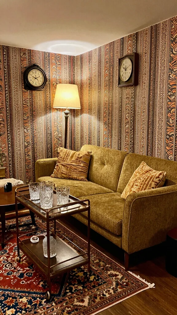 12 Basement Entertainment Room Ideas for a Fun Stylish Social Space - 9. Vintage Lounge Area 1