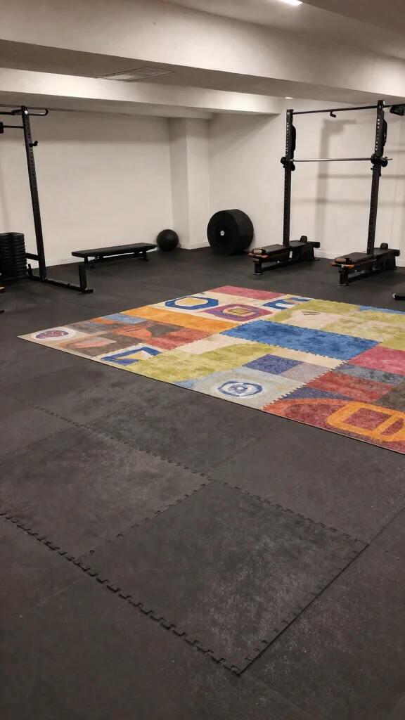12 Basement Home Gym Ideas for a Complete Space-Smart Workout Room - 11. Flexible Flooring Options 1