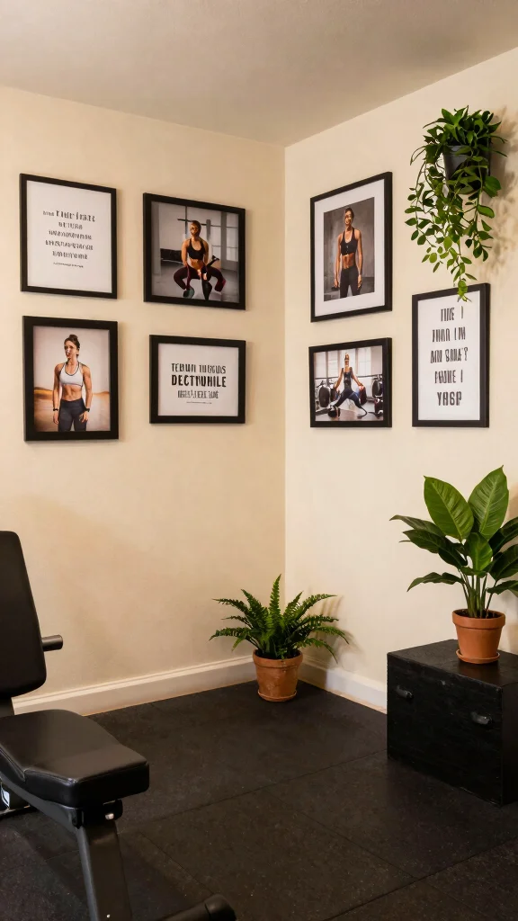 12 Basement Home Gym Ideas for a Complete Space-Smart Workout Room - 5. Personal Touches and Decor 1