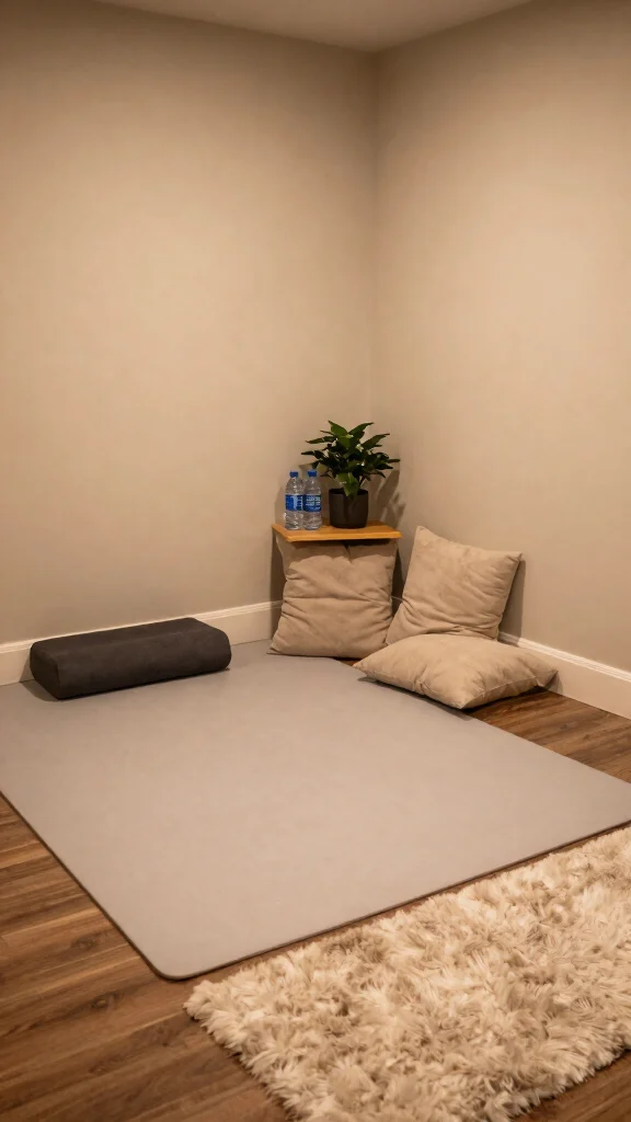 12 Basement Home Gym Ideas for a Complete Space-Smart Workout Room - 7. A Cozy Workout Corner 1