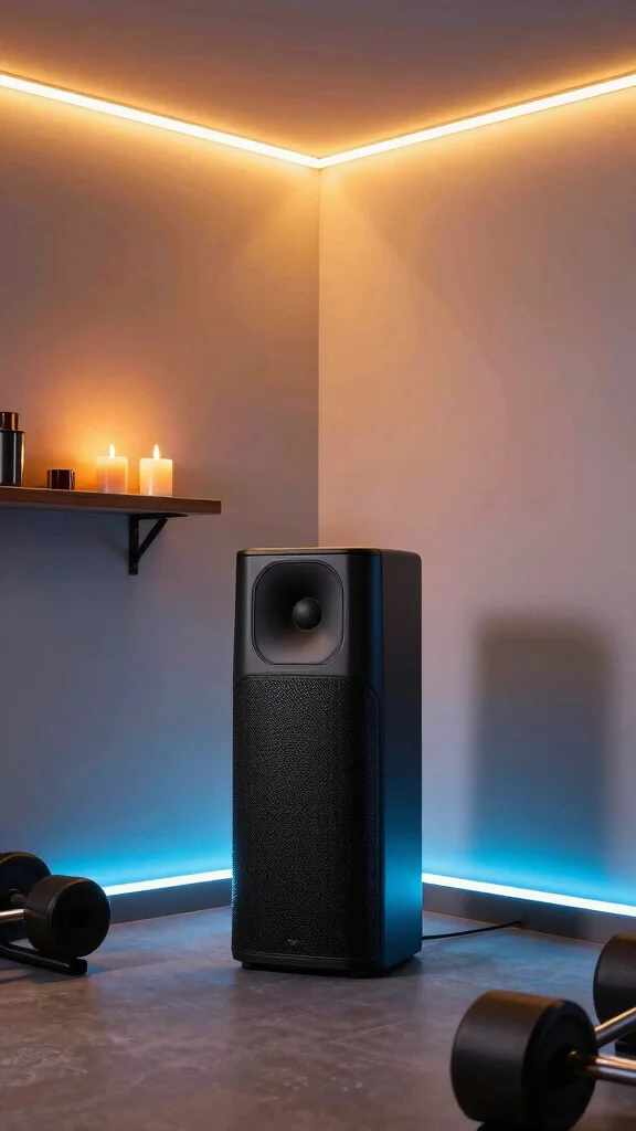 12 Basement Home Gym Ideas for a Complete Space-Smart Workout Room - 9. Sound and Ambiance 1