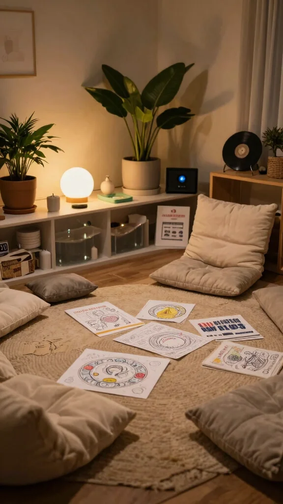 12 Basement Kids Play Area Ideas for a Fun Safe Organized Space - 11. A Quiet Corner for Mindfulness 1