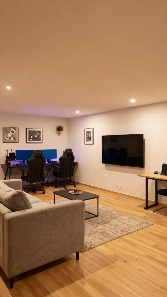 12 Basement Layout Floor Plan Ideas for a Functional Well-Designed Space - 10. Open-Concept Multi-Purpose Space 1