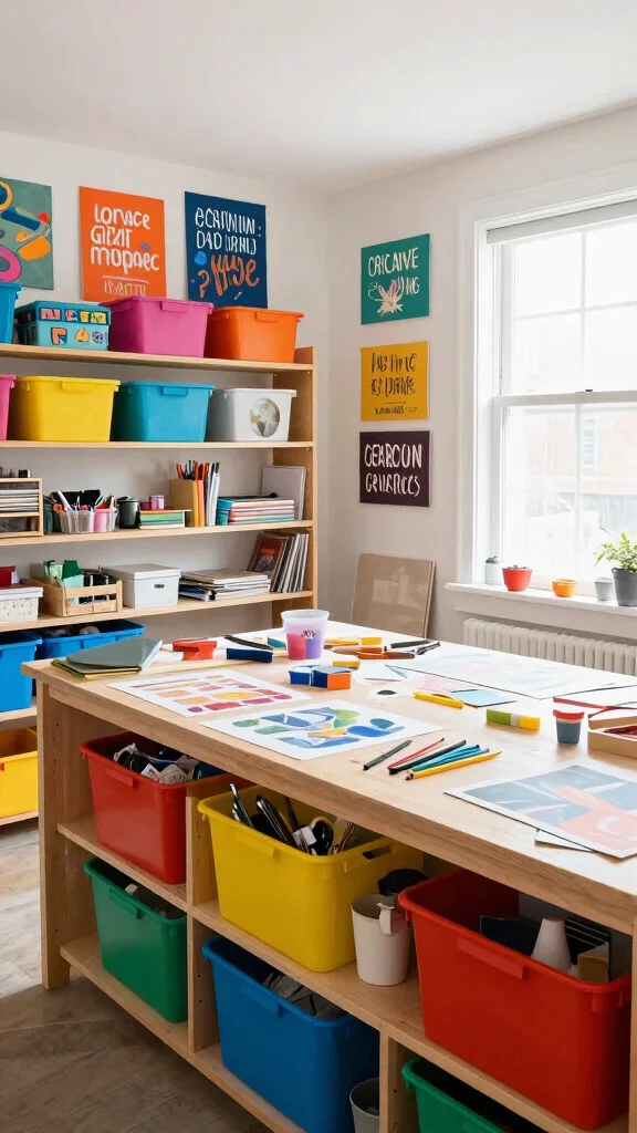 12 Basement Layout Floor Plan Ideas for a Functional Well-Designed Space - 7. Craft and Hobby Room 1