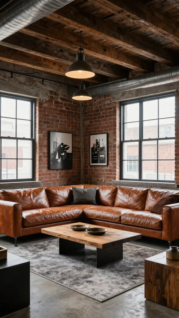 12 Basement Living Room Ideas for a Cozy Stylish Lower Level - 3. The Industrial Edge 1