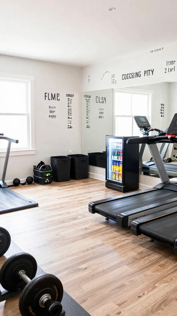 12 Basement Rec Room Ideas for a Fun Multi-Use Entertainment Space - 6. Fitness and Wellness Space 1