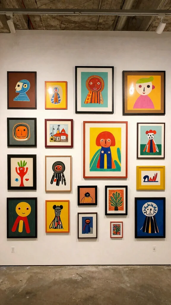 12 Basement Remodel Ideas on a Budget for a Beautiful Transformation - 10. Bright and Cheerful Artwork 1