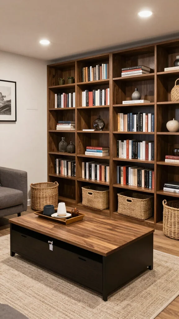 12 Basement Remodel Ideas on a Budget for a Beautiful Transformation - 6. Creative Storage Solutions 1