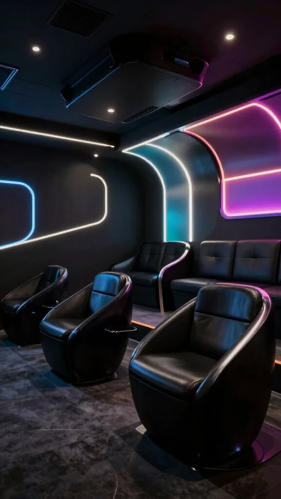 12 Basement Theater Room Ideas for a Stunning Home Cinema - 10. Futuristic Home Theater 1