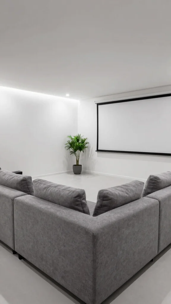 12 Basement Theater Room Ideas for a Stunning Home Cinema - 3. Modern Minimalist 1