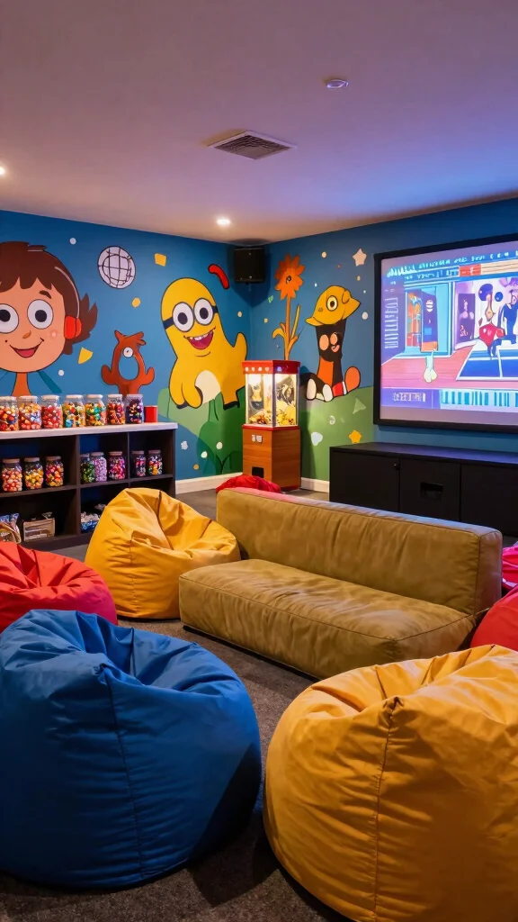 12 Basement Theater Room Ideas for a Stunning Home Cinema - 4. Family-Friendly Fun 1
