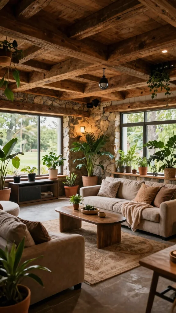 12 Basement Theater Room Ideas for a Stunning Home Cinema - 7. Outdoor-Inspired Oasis 1