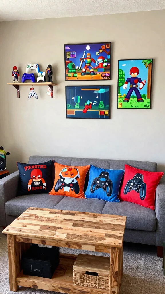 12 Basement Video Game Room Ideas for the Ultimate Gaming Setup - 10. DIY Gaming Decor Projects 1