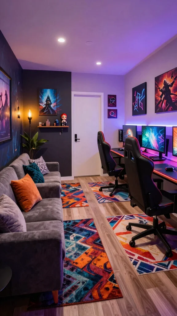 12 Basement Video Game Room Ideas for the Ultimate Gaming Setup - 3. Themed Zones for Different Games 1