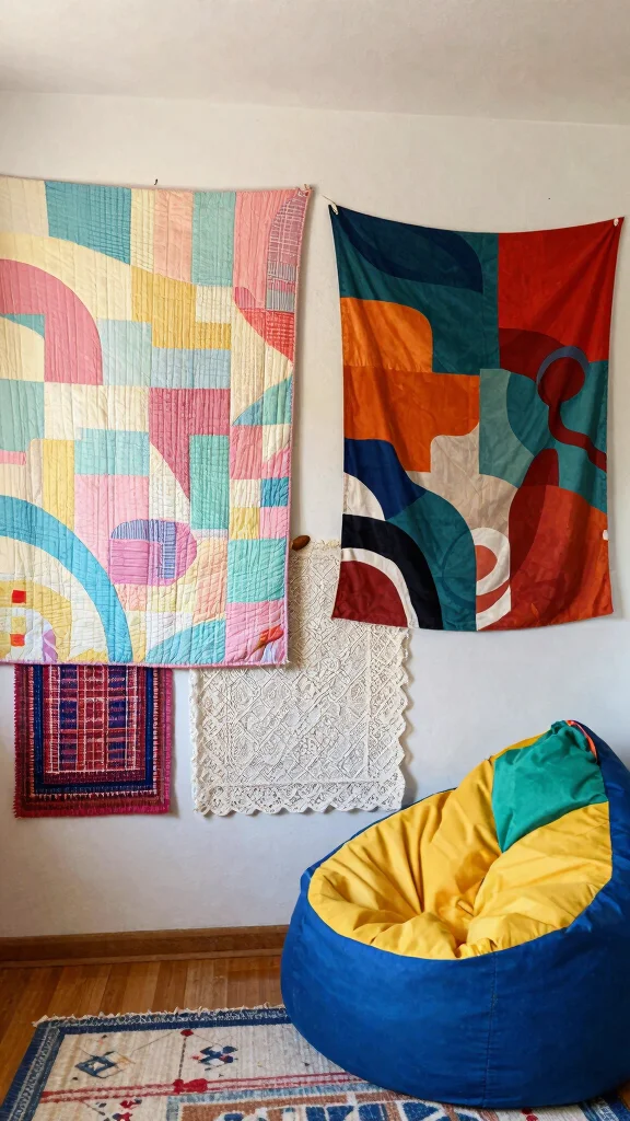 12 Basement Wall Ideas Without Drywall for a Budget-Friendly Finish - 2. Fabric Wall Hangings for Softness 1