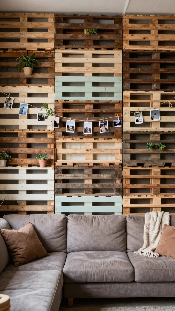 12 Basement Wall Ideas Without Drywall for a Budget-Friendly Finish - 4. Eco-Friendly Pallet Walls 1