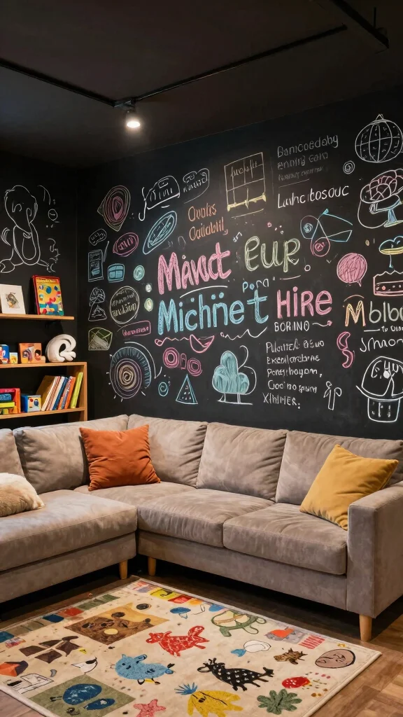 12 Basement Wall Ideas Without Drywall for a Budget-Friendly Finish - 5. Chalkboard Paint for Fun and Function 1