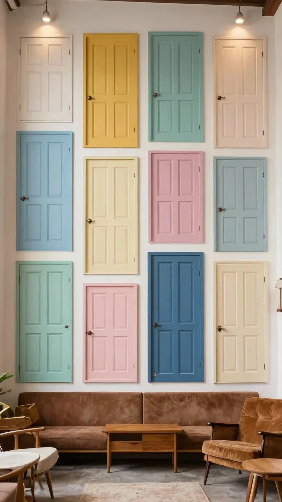 12 Basement Wall Ideas Without Drywall for a Budget-Friendly Finish - 8. Repurposed Doors for Unique Wall Art 1