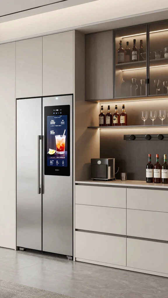 12 Basement Wet Bar Ideas for a Fully Equipped Stylish Home Bar - 8. Smart Tech-Integrated Bar 1