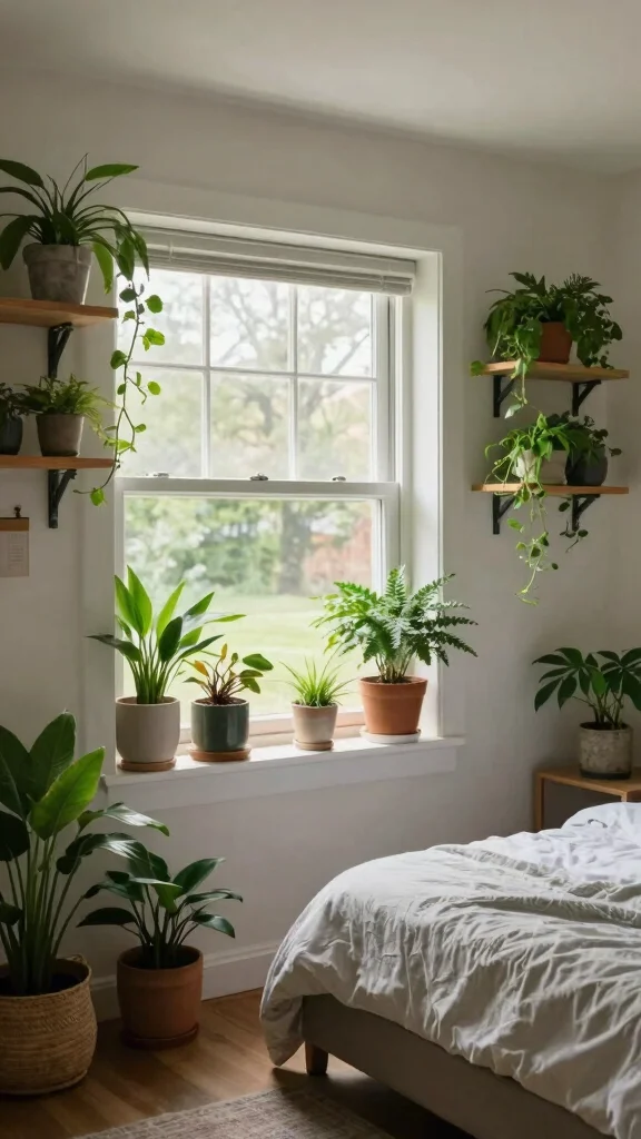 12 Budget Basement Bedroom Ideas That Look Polished Without the Cost - 10. Incorporate Plants for Freshness 1