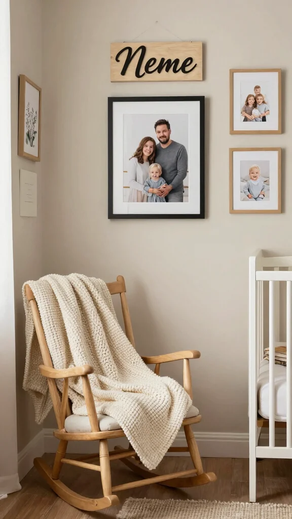 12 Nursery Corner in Parents Room Ideas for a Cozy Space-Smart Setup - 9. Personal Touches 1