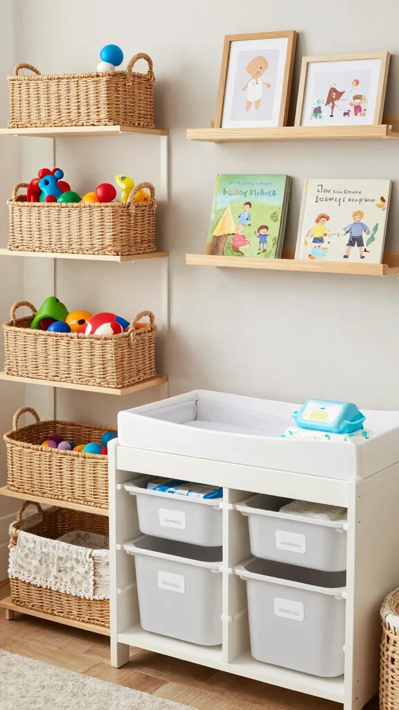 12 Nursery Ideas on a Budget That Look Beautiful Without the Price Tag - 8. Functional Storage Solutions 1
