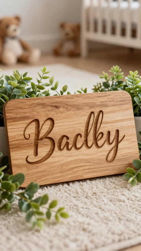 12 Nursery Name Sign Ideas for a Personalized Beautiful Baby Room - 1. Timeless Elegance with Engraved Wooden Signs 1