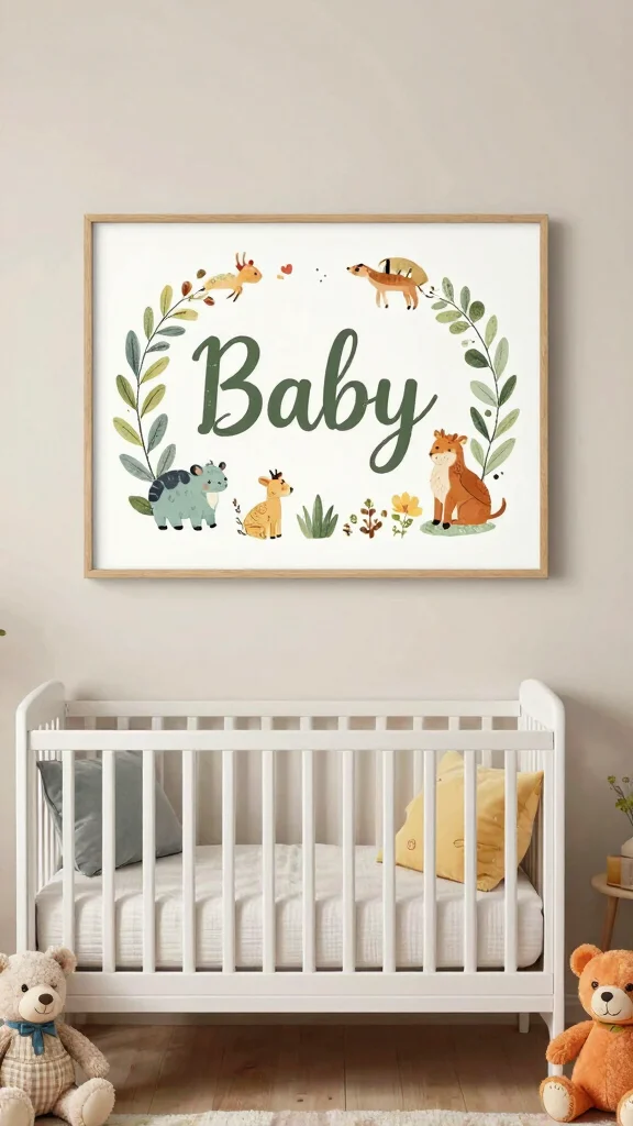 12 Nursery Name Sign Ideas for a Personalized Beautiful Baby Room - 10. Personalized Wall Art with Name Integration 1