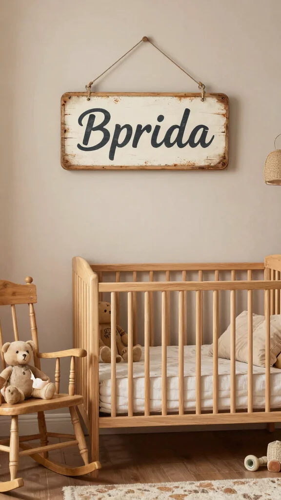 12 Nursery Name Sign Ideas for a Personalized Beautiful Baby Room - 8. Vintage-Inspired Signs 1