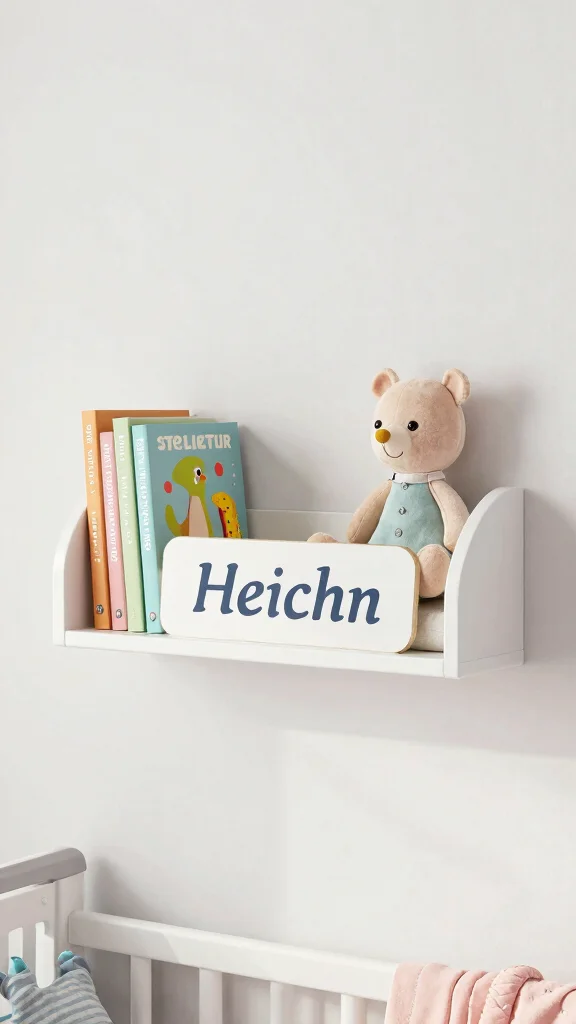 12 Nursery Name Sign Ideas for a Personalized Beautiful Baby Room - 9. Floating Shelf Name Displays 1