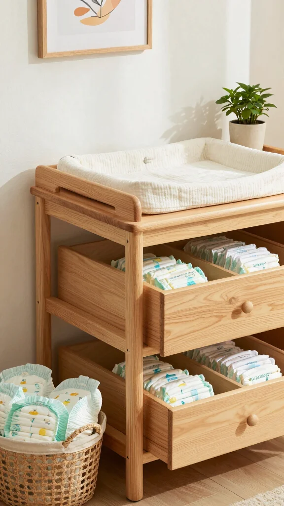 12 Nursery Setup Ideas for a Functional Beautiful Baby Room - 8. Eco-Friendly Changing Stations 1