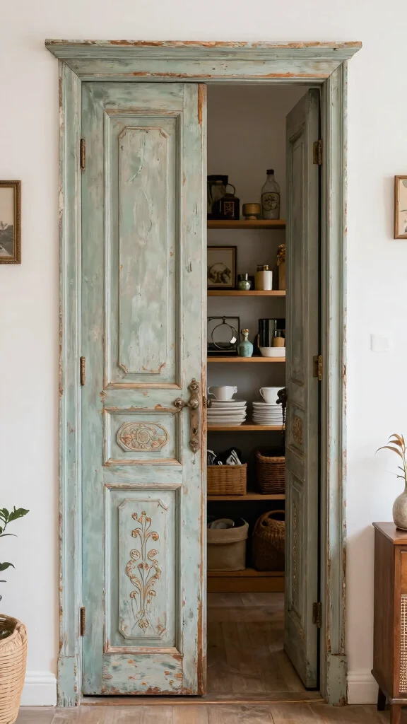 12 Storage Room Door Ideas for a Stylish Space-Saving Entrance - 12. Vintage Door Finds 1