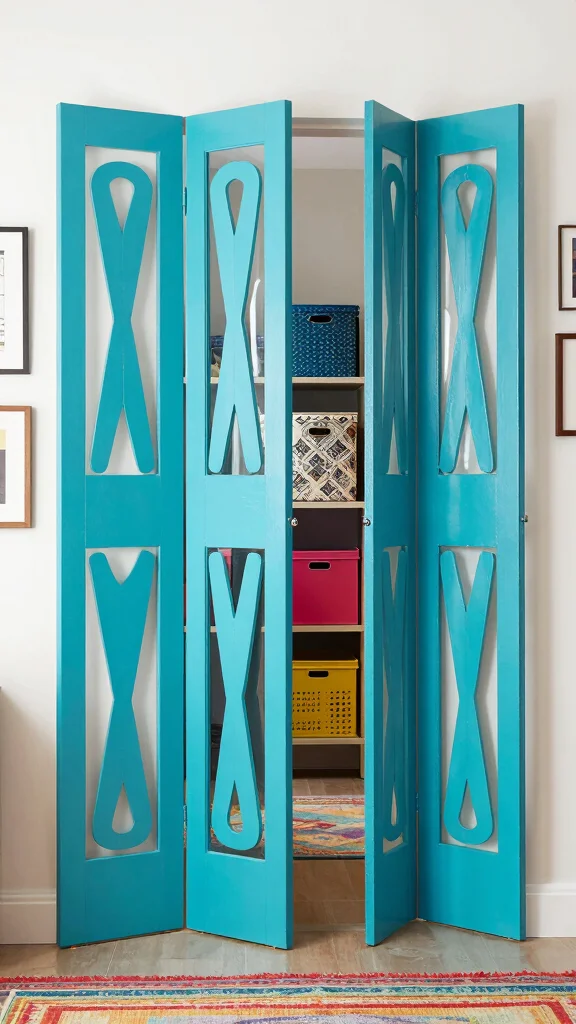 12 Storage Room Door Ideas for a Stylish Space-Saving Entrance - 5. Artistic Folding Doors 1