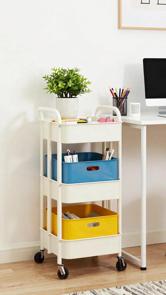 12 Storage Room Floor Plan Layout Ideas for a Functional Smart Space - 7. Rolling Storage Carts 1