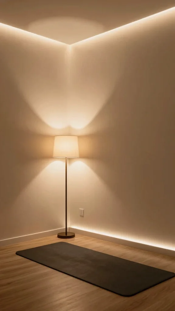 12 Storage Room Home Gym Ideas for a Compact Functional Workout Space - 11. Smart Lighting Solutions 1