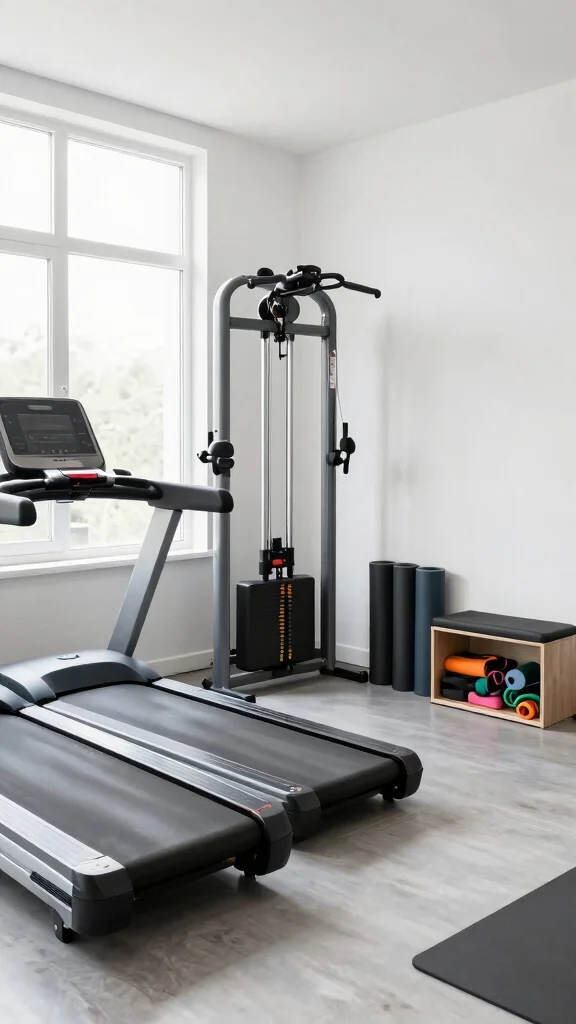 12 Storage Room Home Gym Ideas for a Compact Functional Workout Space - 2. Foldable and Multifunctional Equipment 1
