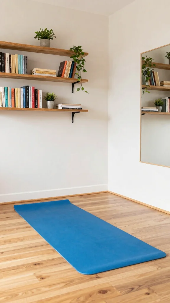 12 Storage Room Home Gym Ideas for a Compact Functional Workout Space - 7. A Dedicated Stretch Area 1