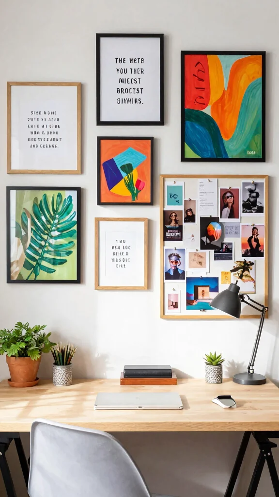 12 Storage Room Home Office Ideas for a Productive Organized Workspace - 7. Creative Wall Art 1