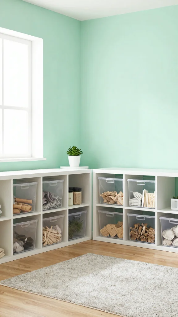 12 Storage Room Paint Color Ideas for a Bright Welcoming Functional Space - 1. Soft Mint Green 1