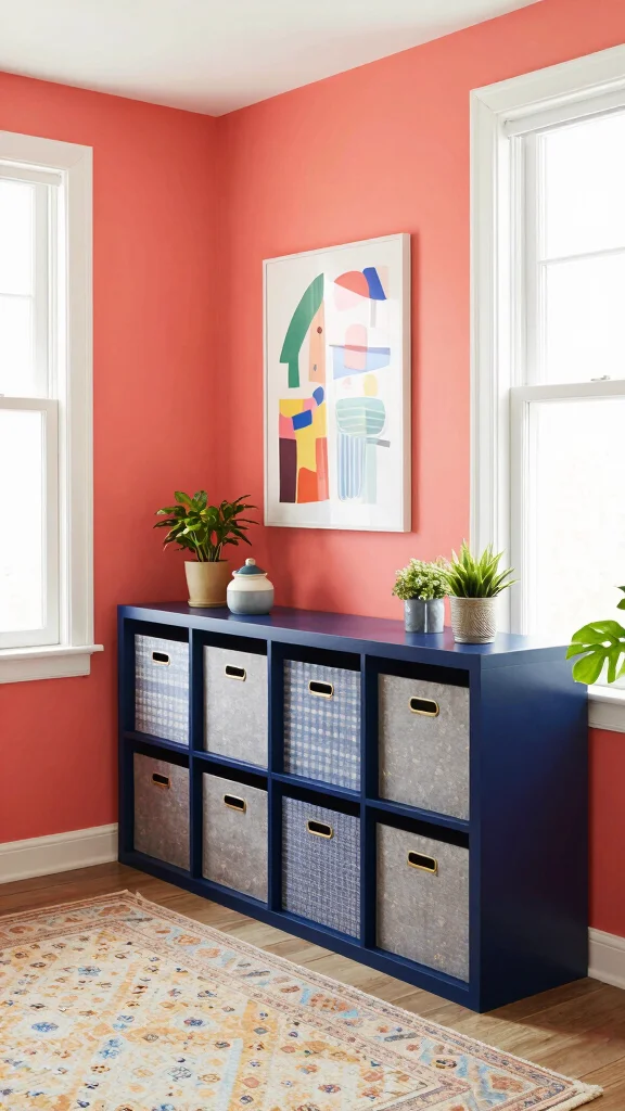 12 Storage Room Paint Color Ideas for a Bright Welcoming Functional Space - 2. Bright Coral 1
