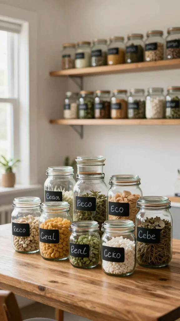 12 Storage Room for Cleaning Supplies Ideas for a Safe Tidy Space - 1. Glass Jar Organization 1