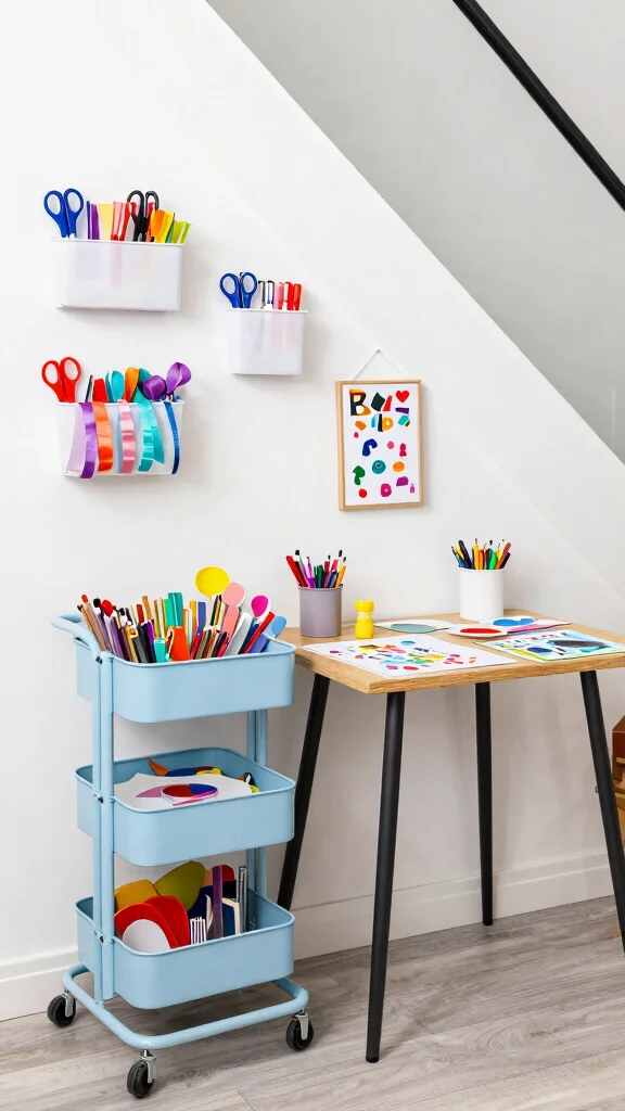 12 Under-Stairs Basement Storage Ideas for a Clever Space-Smart Space - 5. Multi-Purpose Craft Station 1