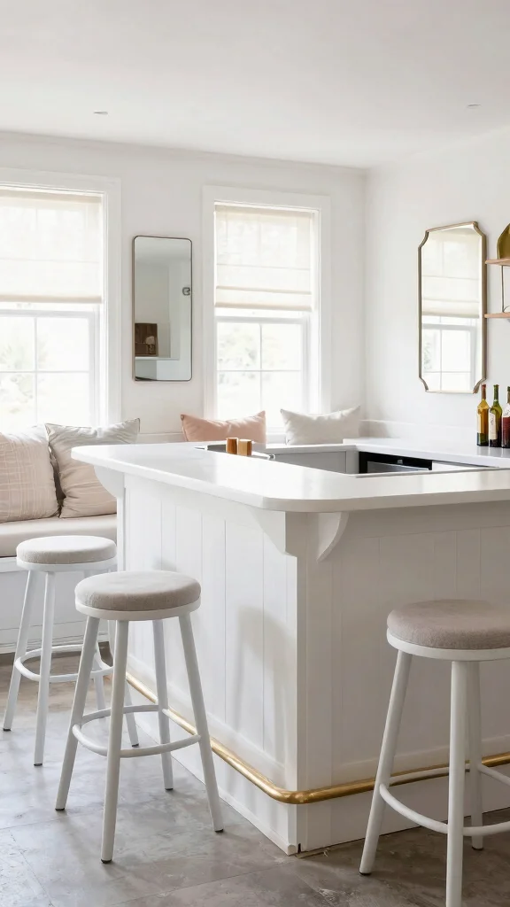 13 Basement Bar Design Ideas for a Stylish Functional Home Bar - 11. Bright and Breezy 1