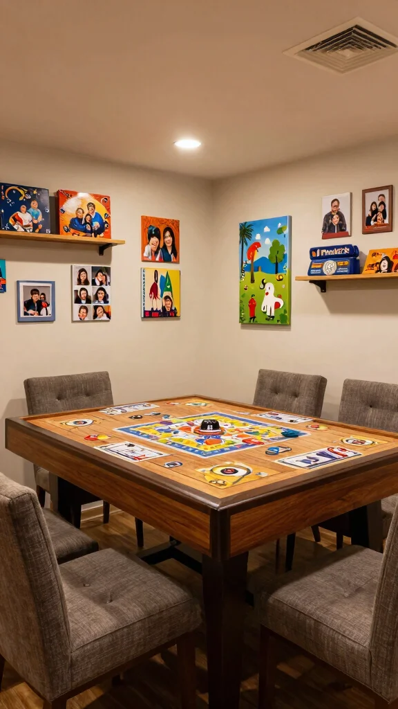 13 Basement Bar Design Ideas for a Stylish Functional Home Bar - 12. Family Game Night Bar 1