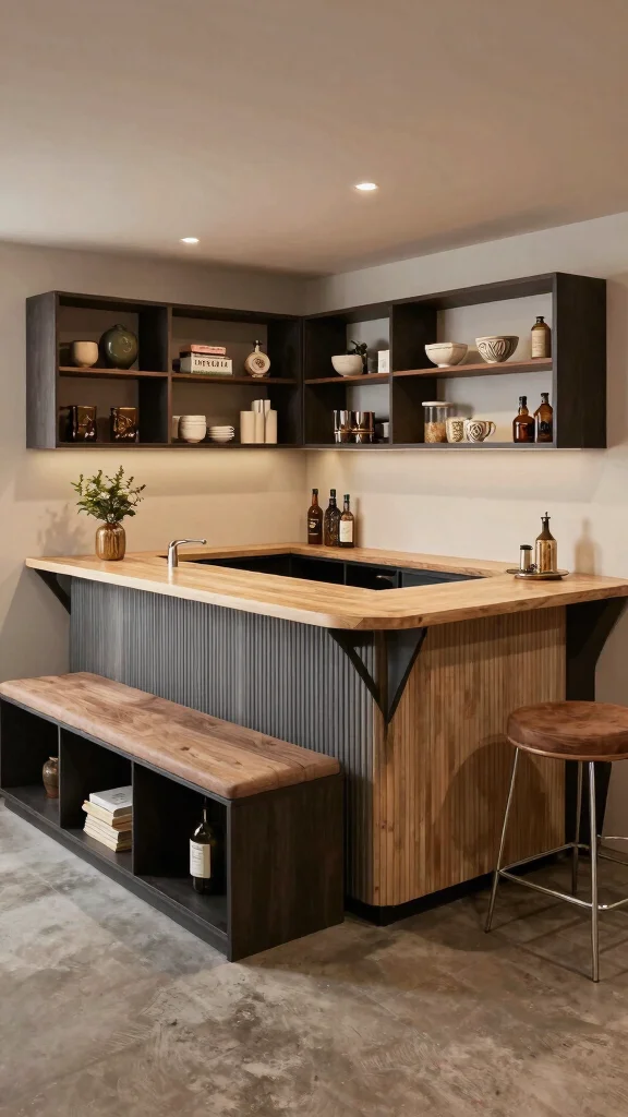 13 Basement Bar Design Ideas for a Stylish Functional Home Bar - 13. Customizable Modular Bar 1