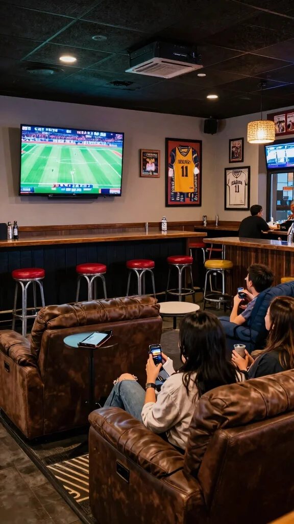 13 Basement Bar Design Ideas for a Stylish Functional Home Bar - 7. Sports Bar Fun 1