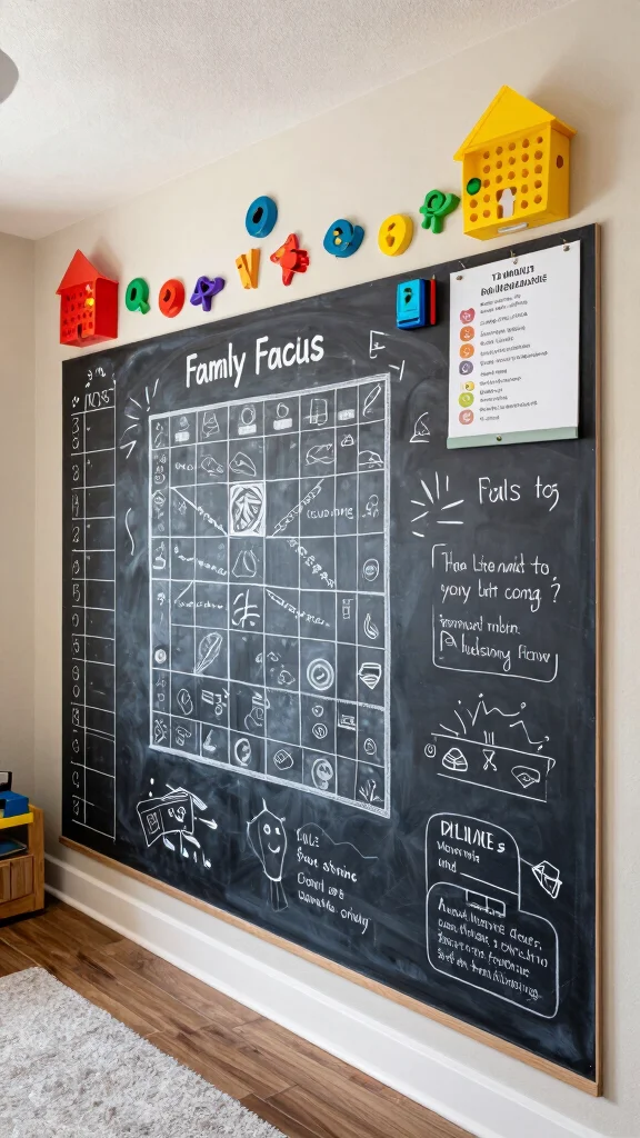 13 Basement Game Room Ideas for a Fun Family-Friendly Entertainment Space - 9. Interactive Family Game Wall 1