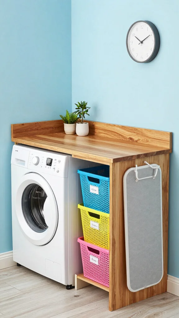13 Basement Laundry Room Ideas for a Functional Organized Space - 2. Create a Dedicated Folding Station 1